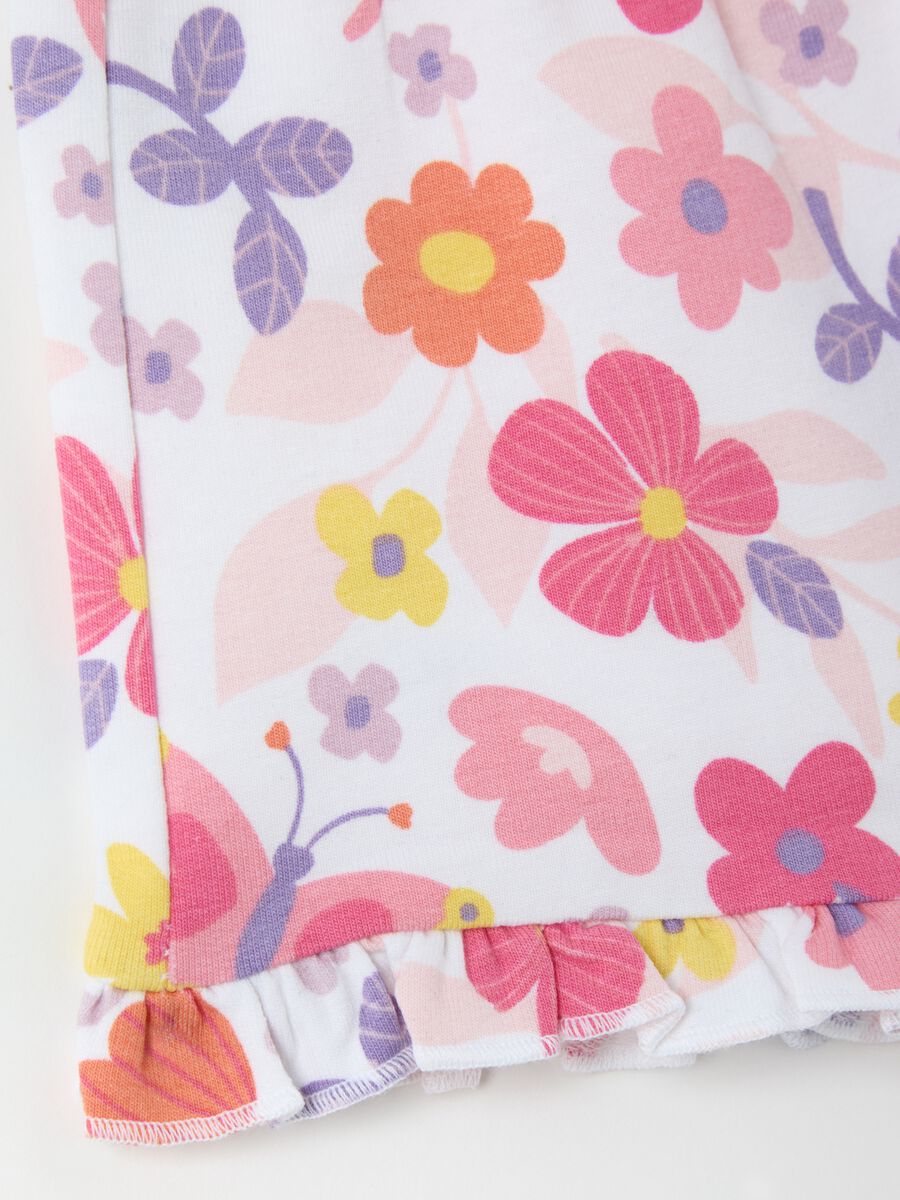 Stretch Cotton Floral Print Shorts Fagottino_3