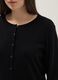 Black viscose blend regular fit cardigan with buttons_3