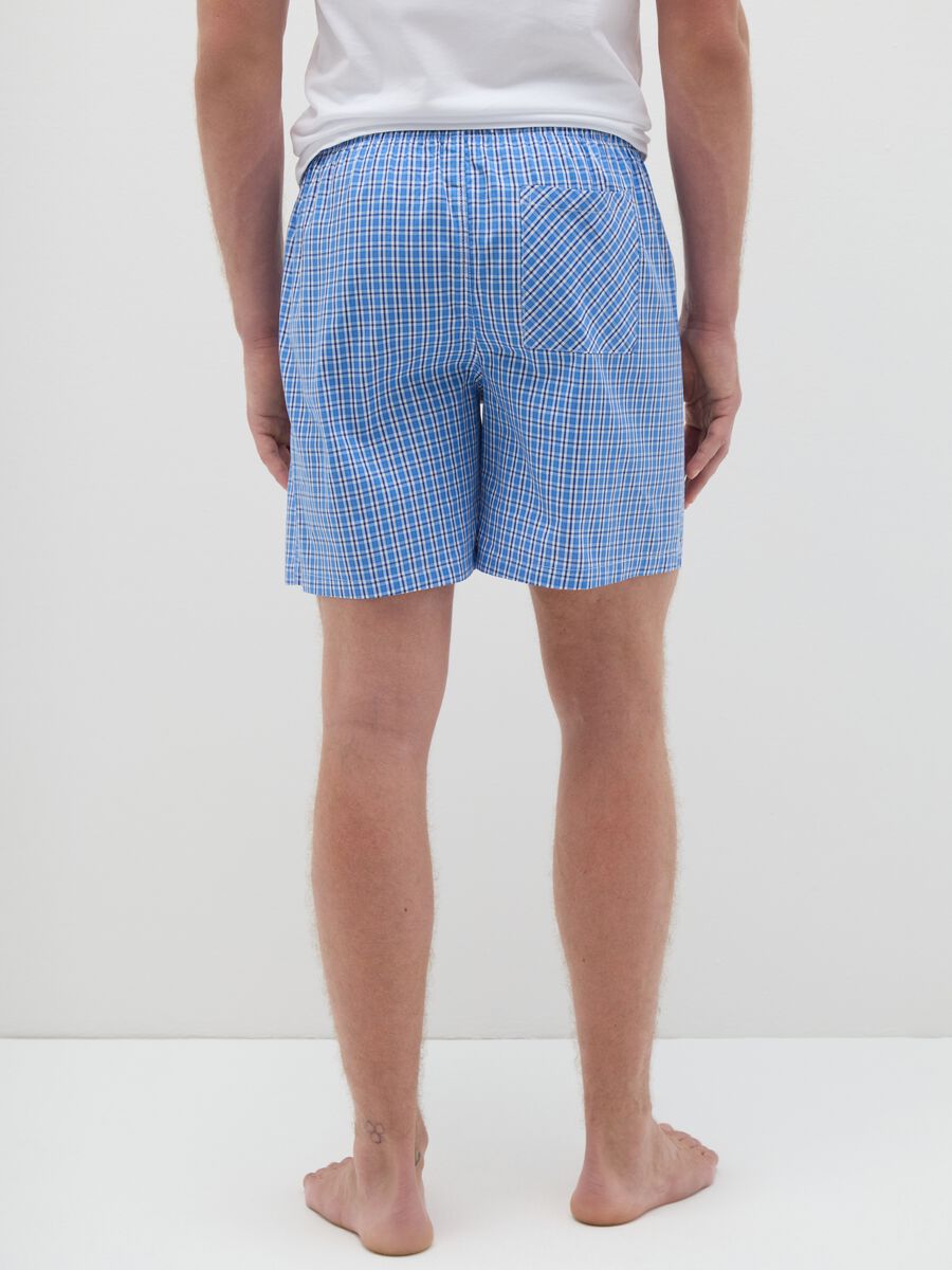 Men's multicolour pure cotton checkered regular fit shorts_3