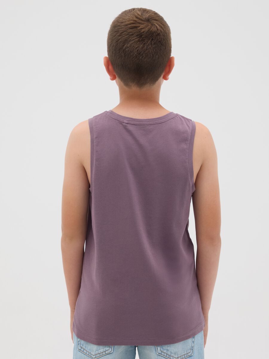 Purple pure cotton tank top_1