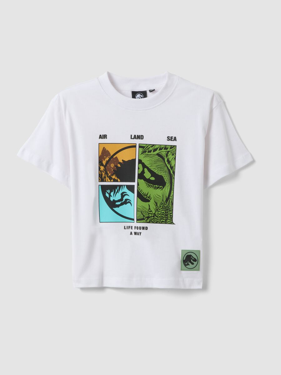 Children's oversized white pure cotton T-shirt with print_0