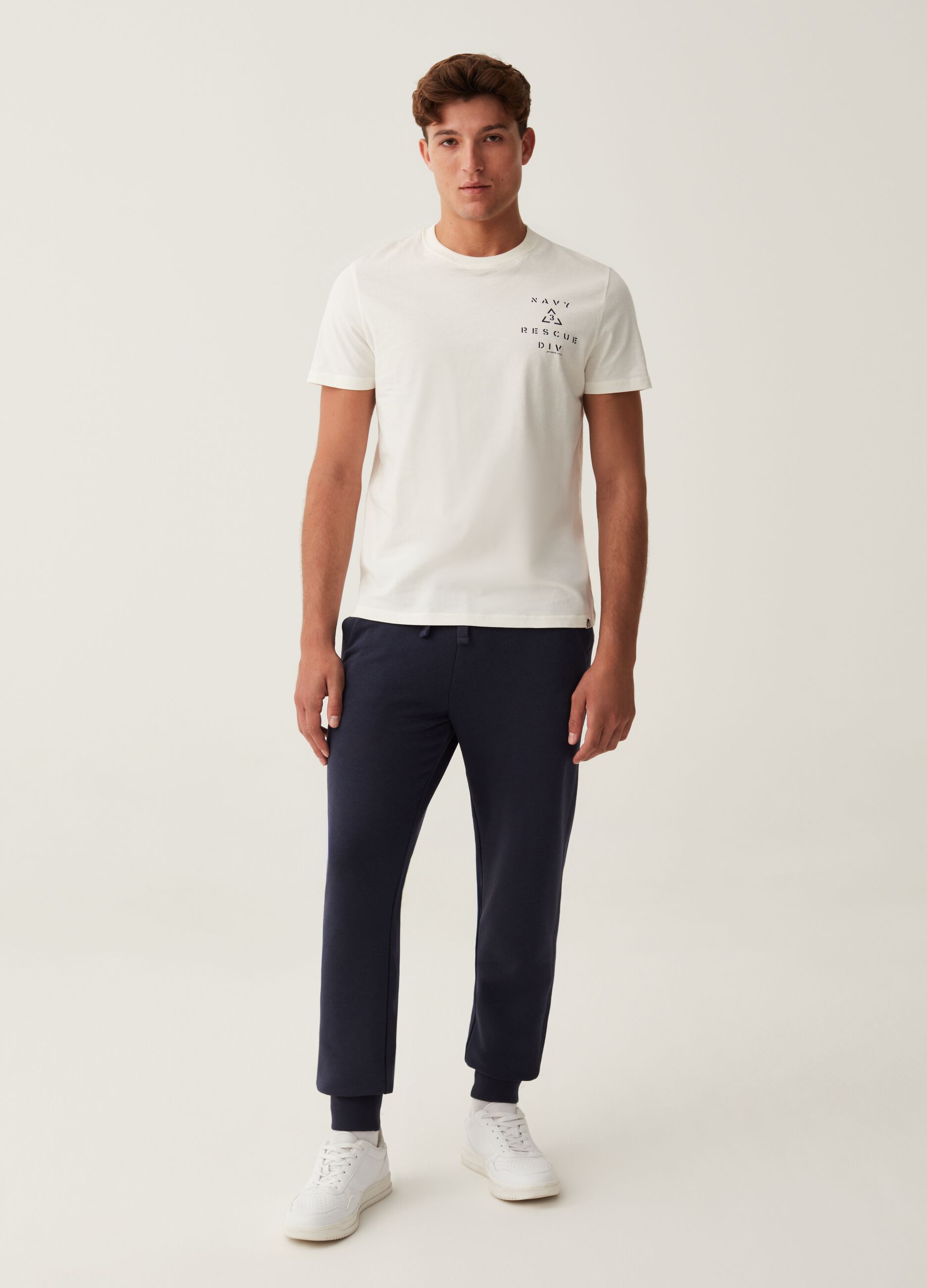 Joggers in felpa con stampa_0