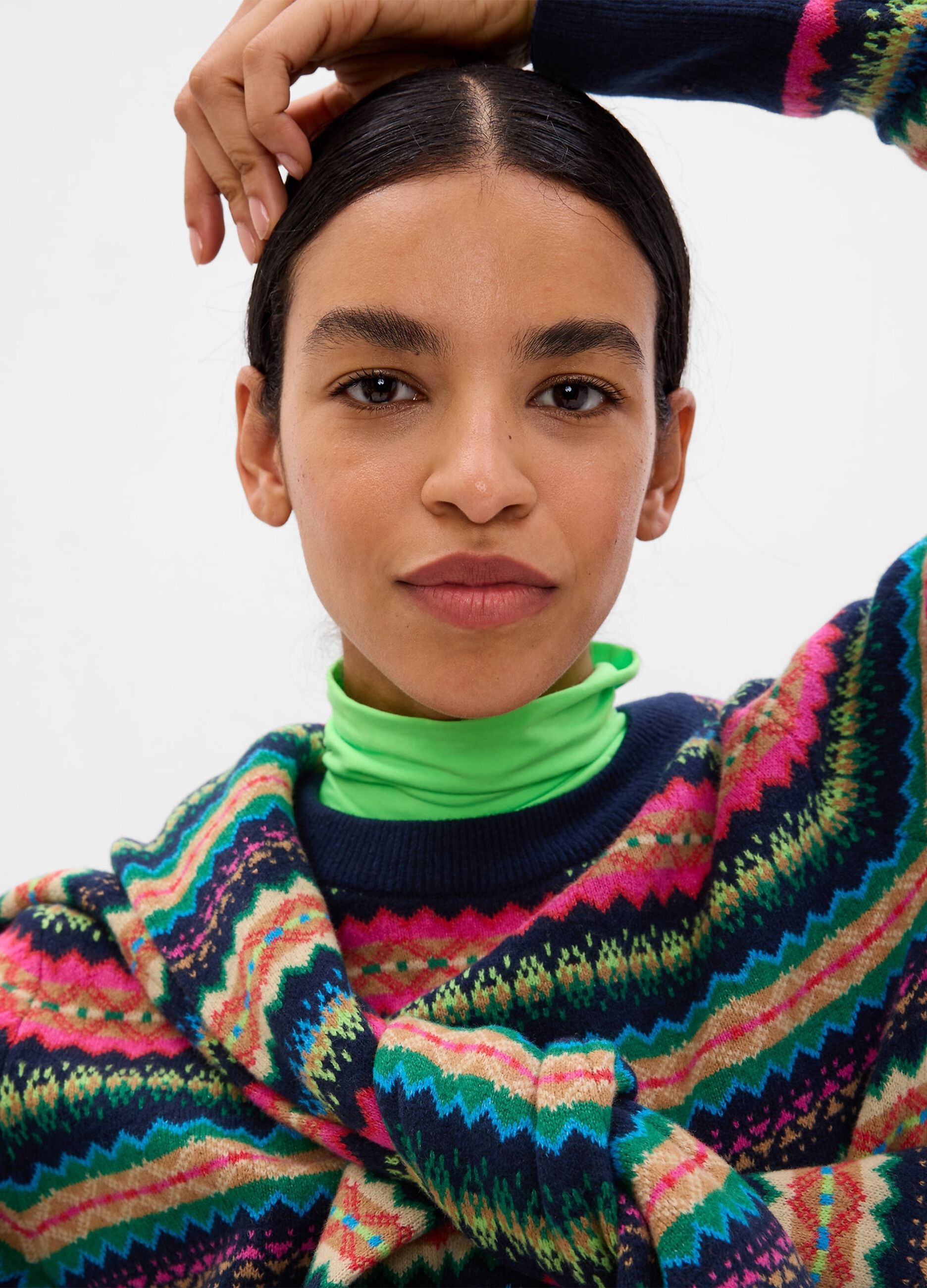 Pullover with zigzag motif
