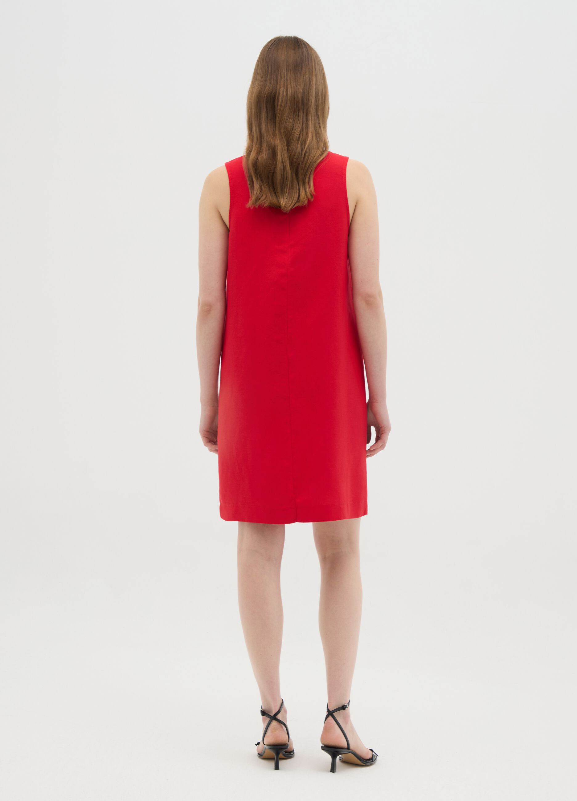 Women's red blend dress with zip