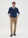 Pantaloni in cotone marrone slim fit_0