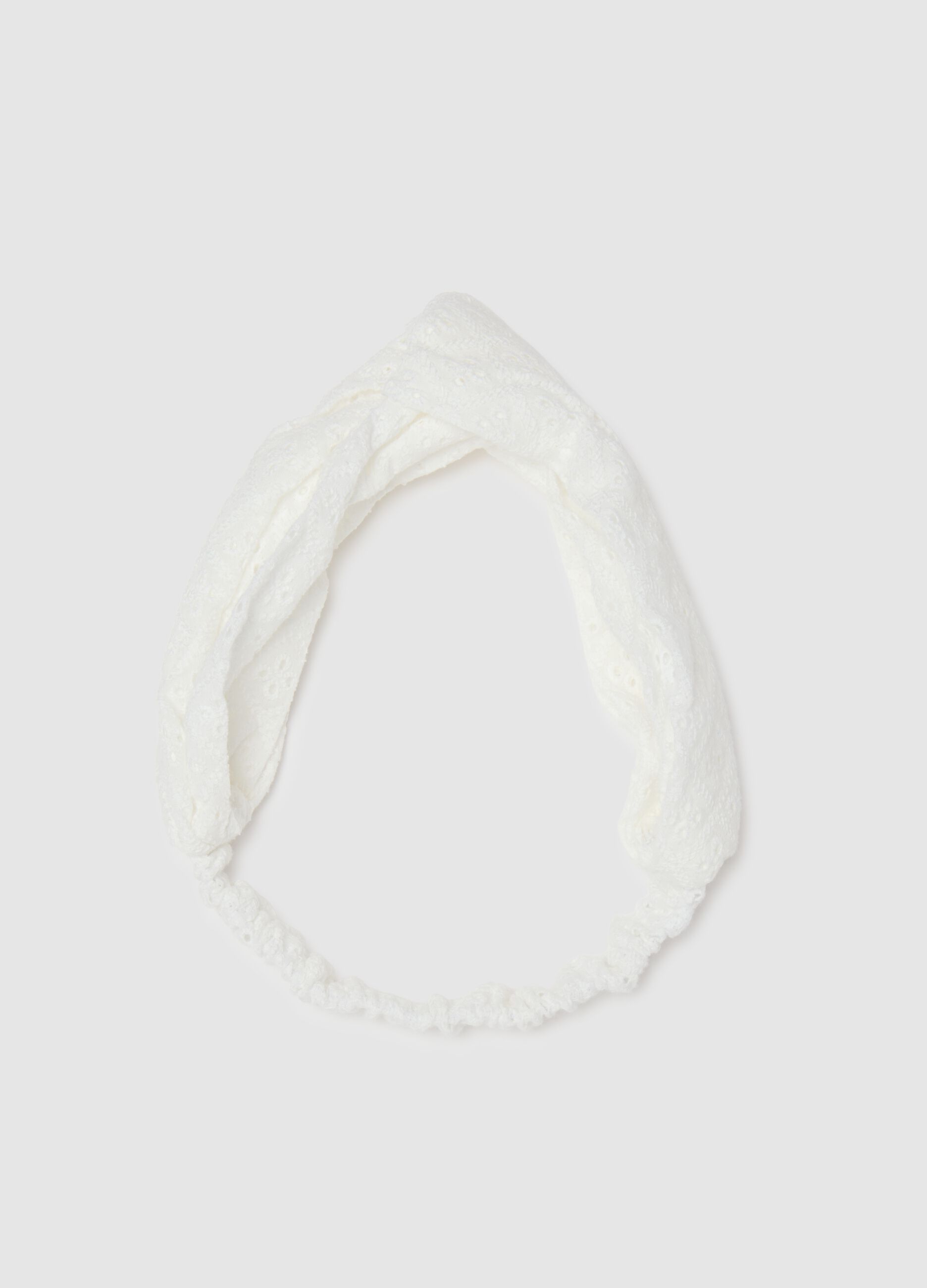 White pure cotton women's headband