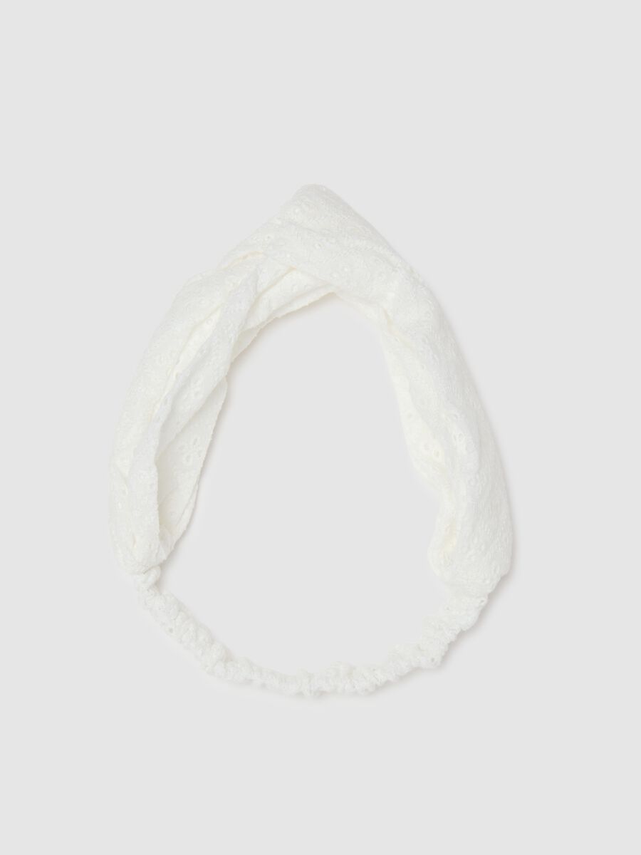 White pure cotton women's headband_0