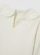 Girls' white cotton blend regular fit top with textured collar_3