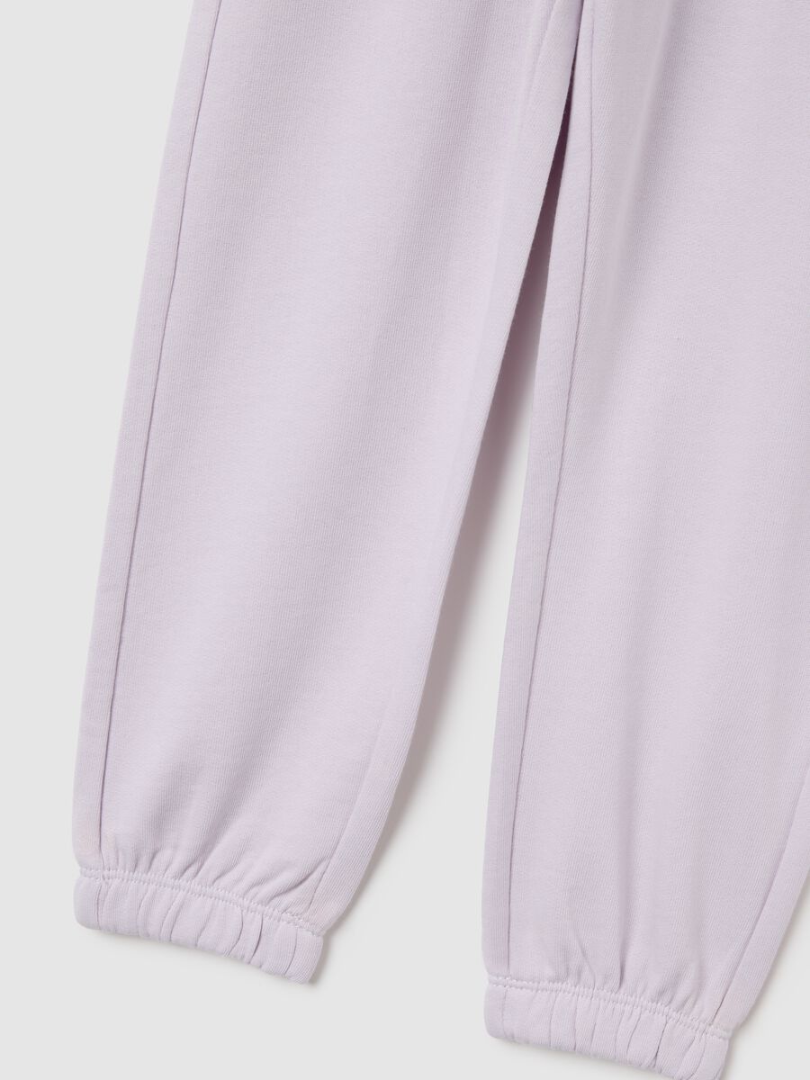 Girls' Regular Fit Purple Cotton Trousers_3