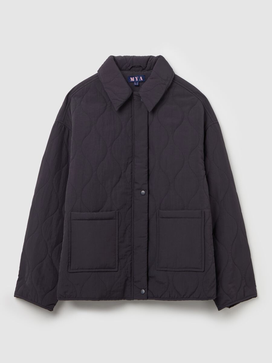 Curvy short quilted jacket with collar_4