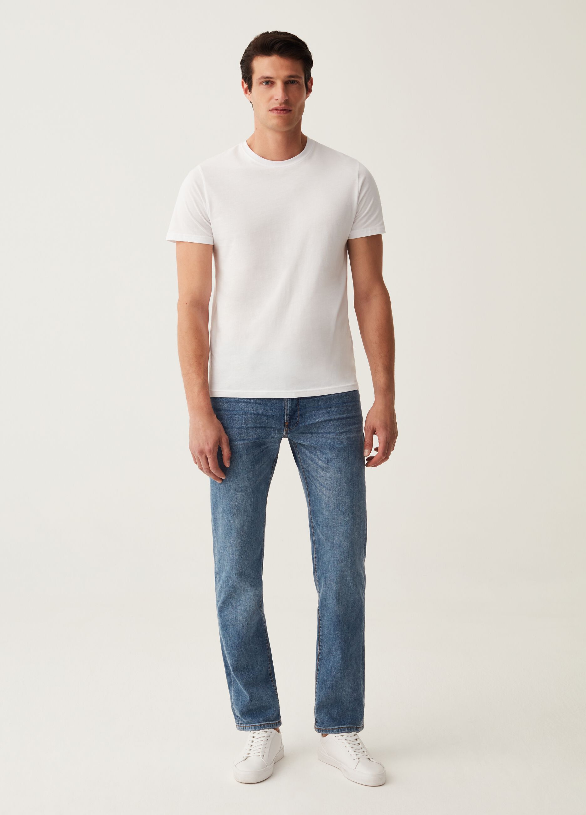 Jeans regular fit in cotone cross hatch_0