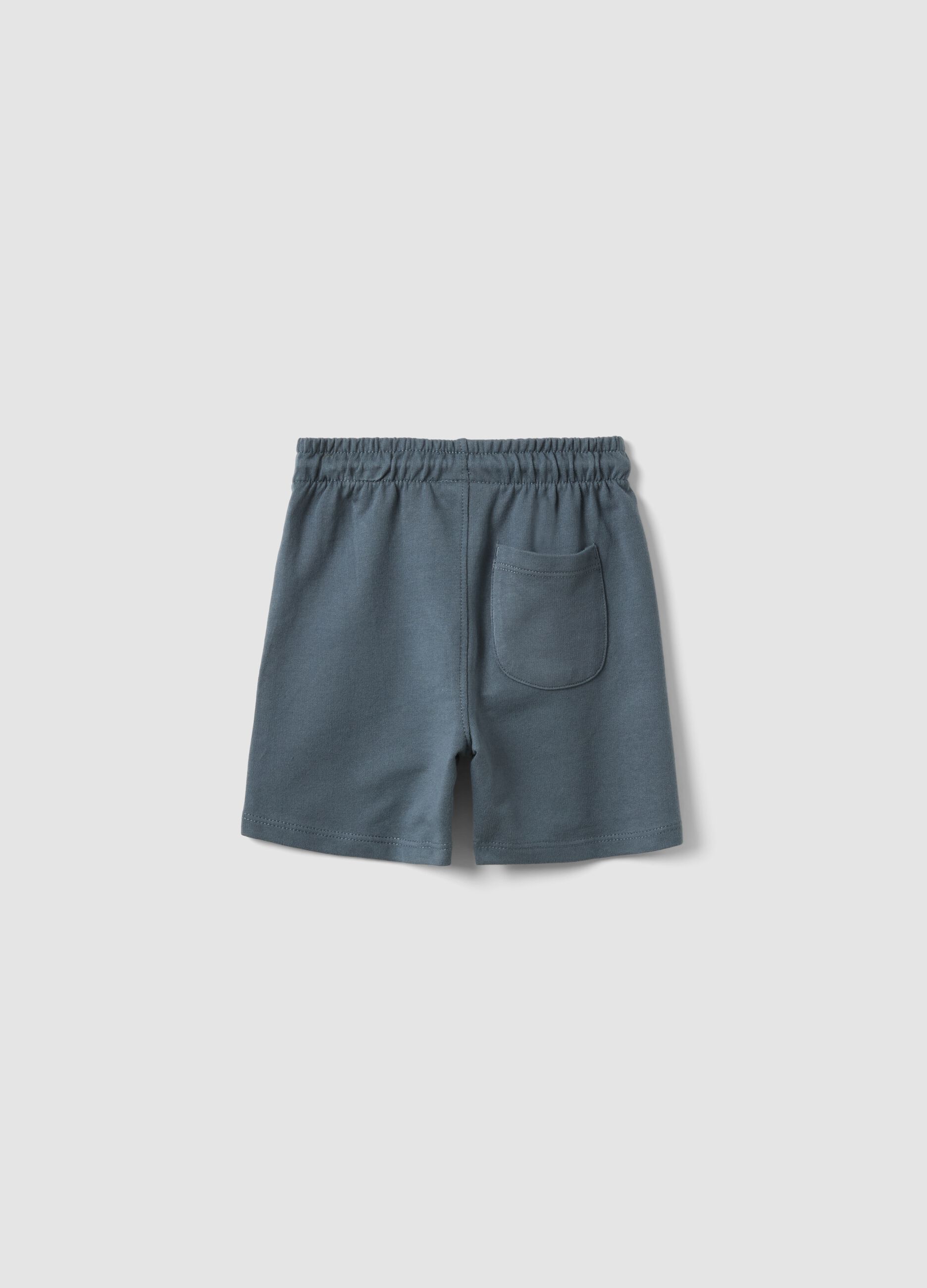 Blue pure cotton regular fit shorts for boys
