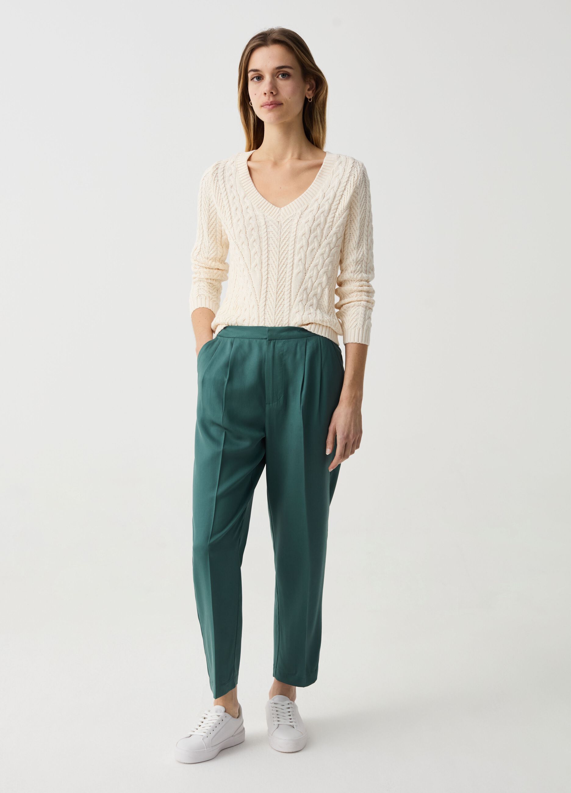 Ovs Pantaloni cropped a sigaretta con pinces