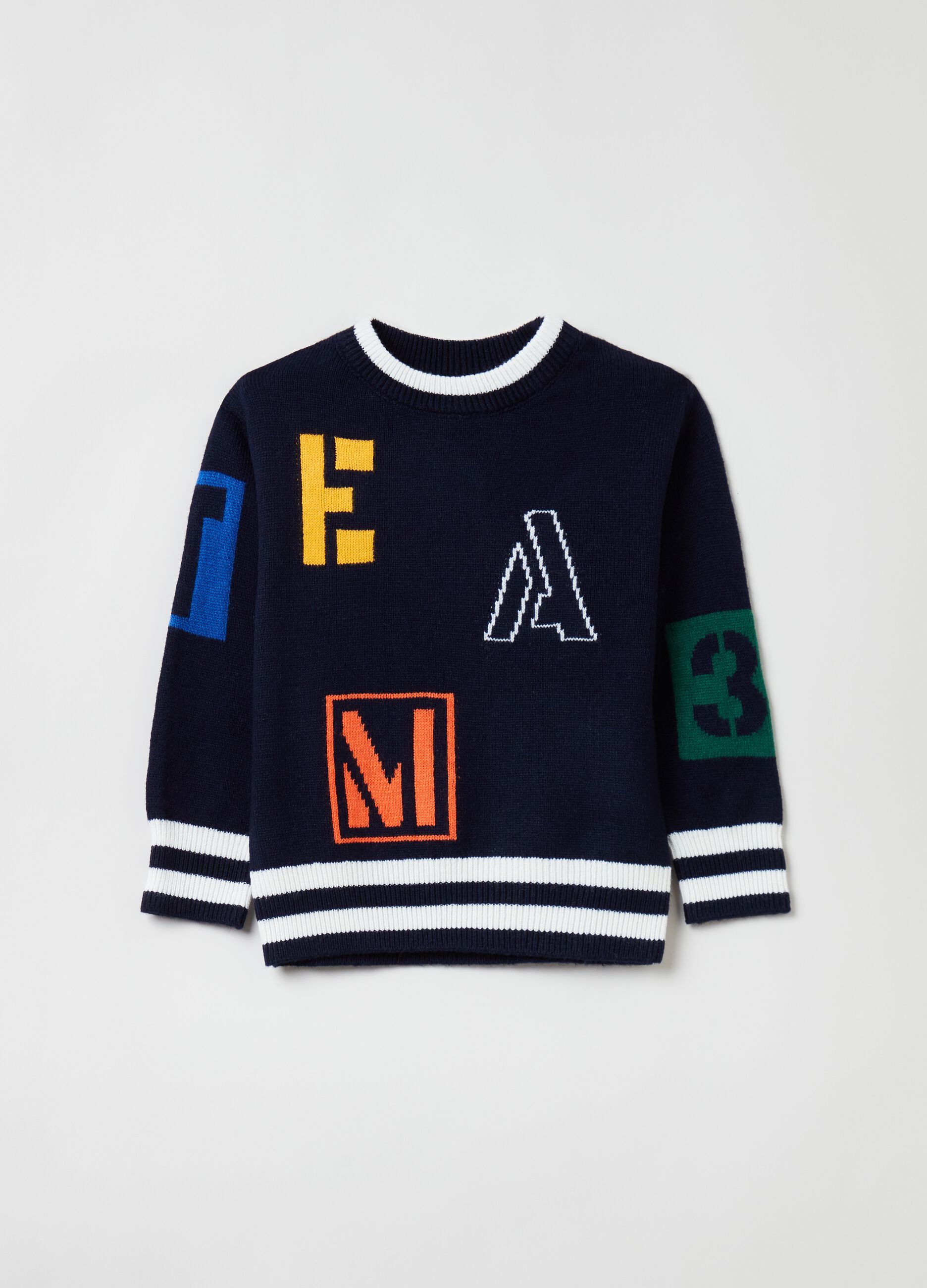Pullover con lettering jacquard_0