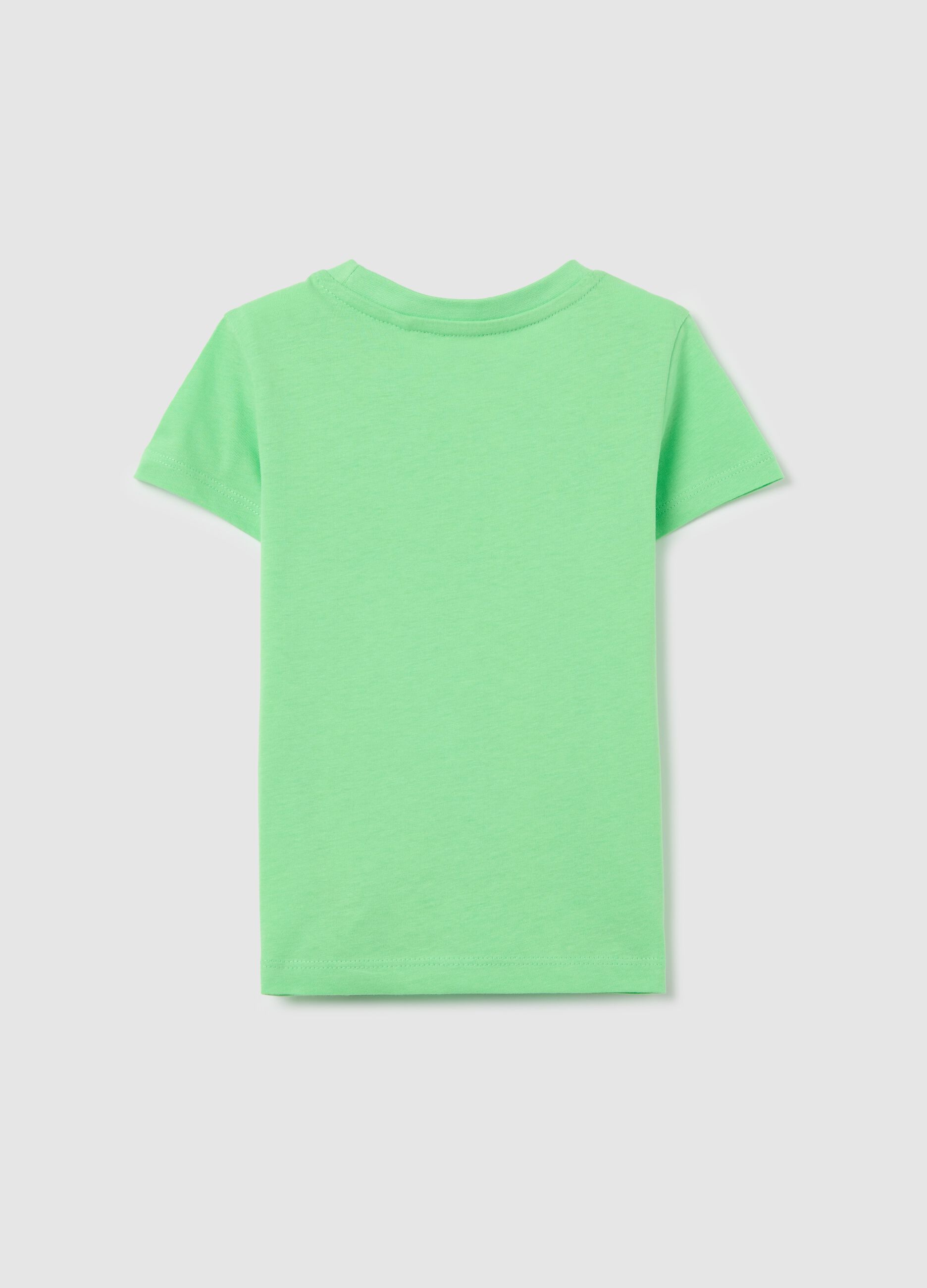 T-shirt da bambina in puro cotone verde regular fit