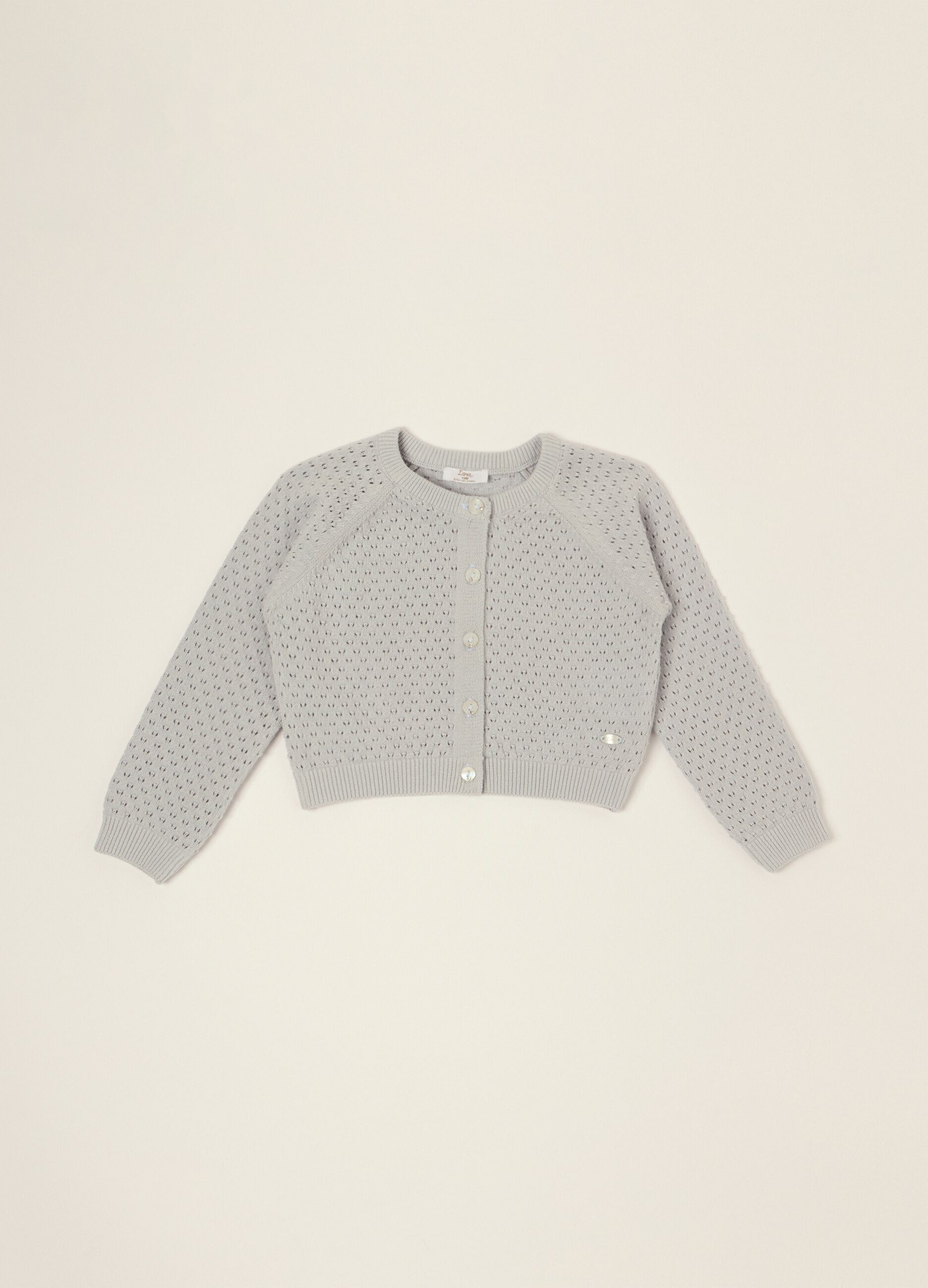 Grey pure cotton cardigan