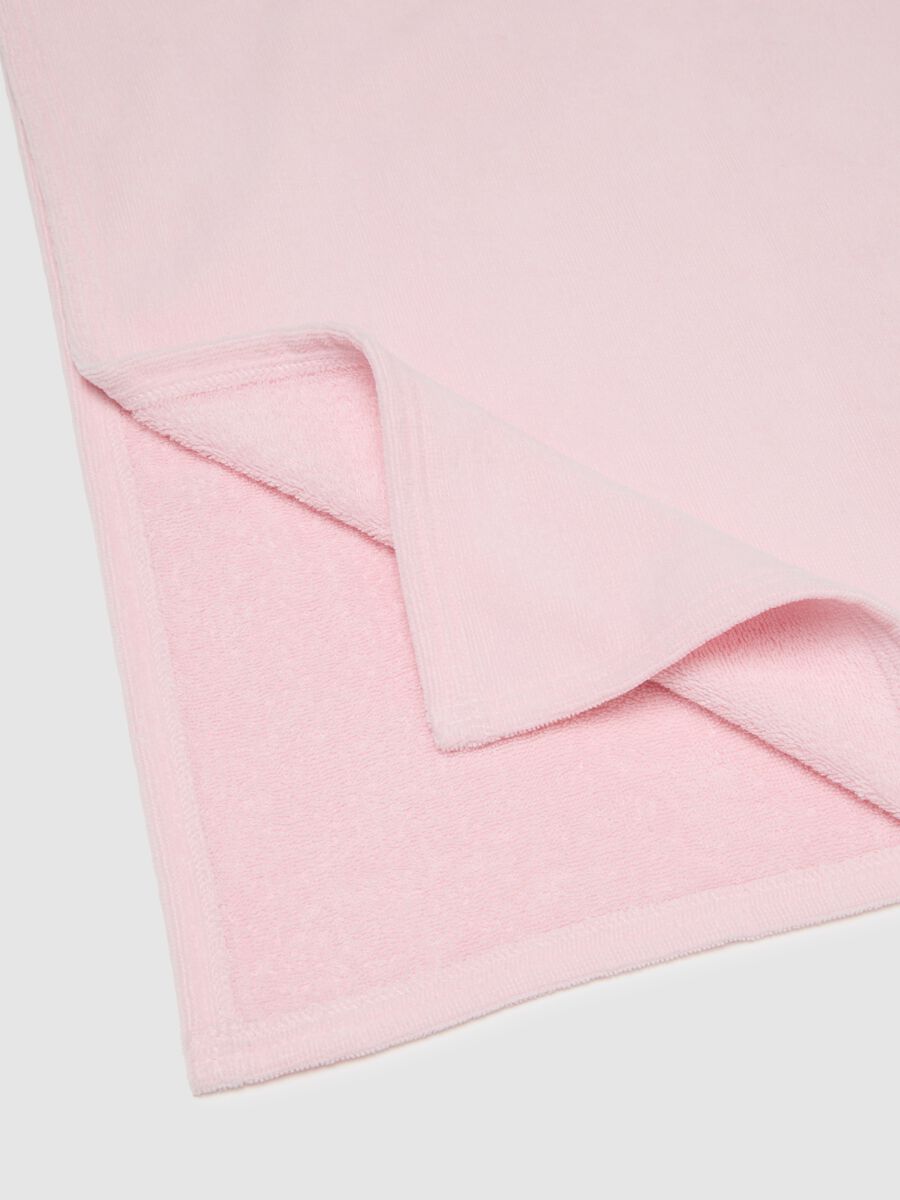 Baby girl's pink pure cotton poncho with unicorn-shaped hood_3
