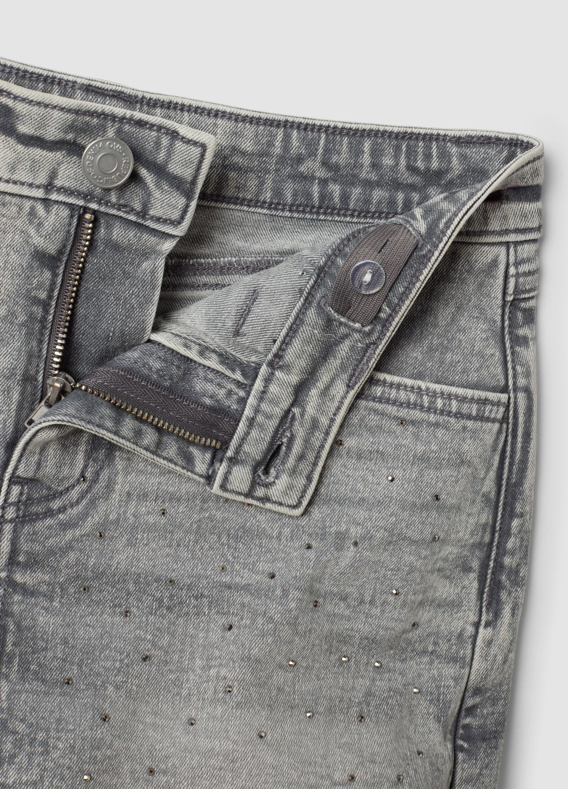 Girls&rsquo; grey stretch-cotton skort, regular fit