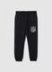 Black cotton blend joggers with NFL logo_4