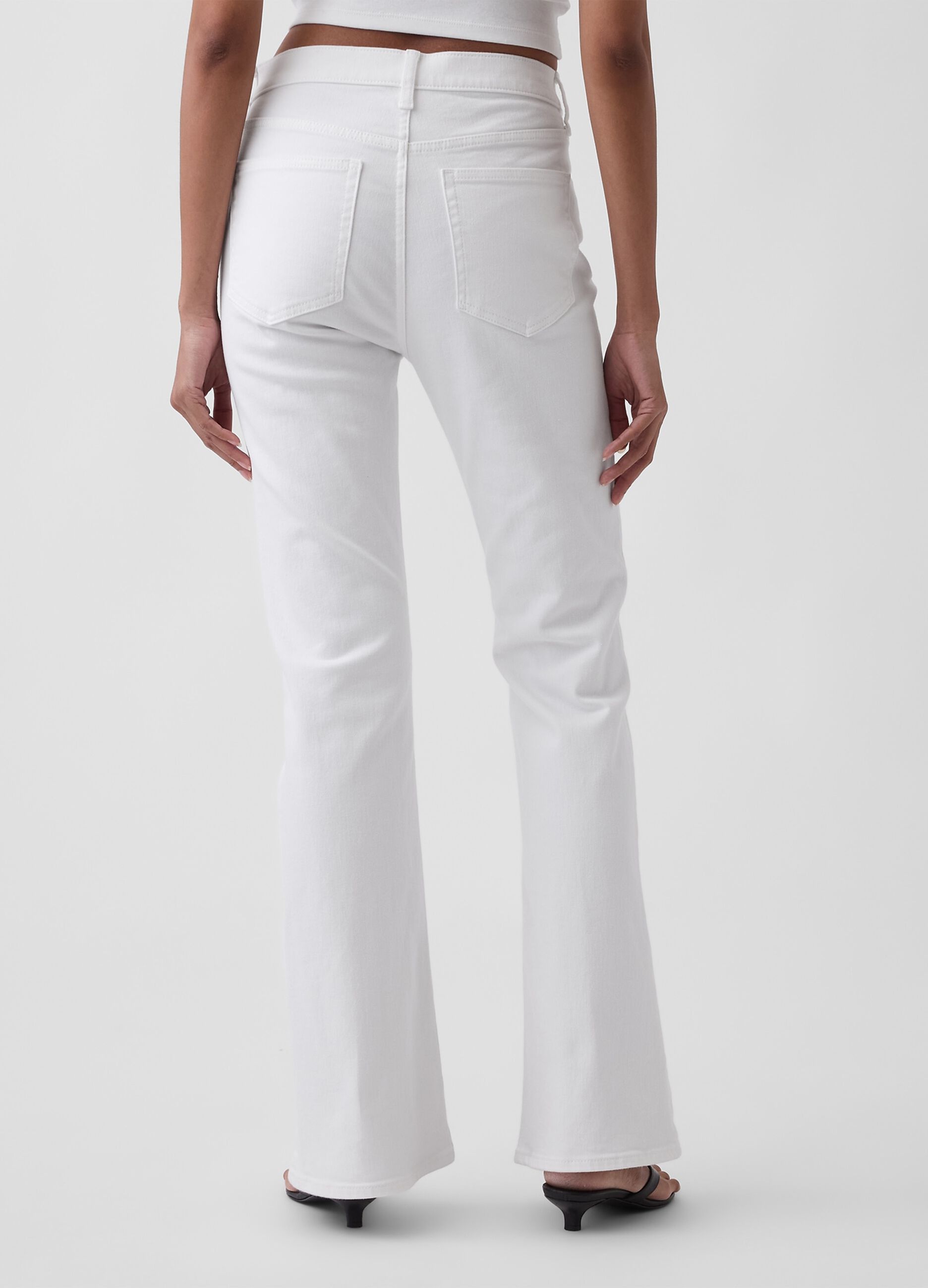 Stretch cotton flared-leg jeans