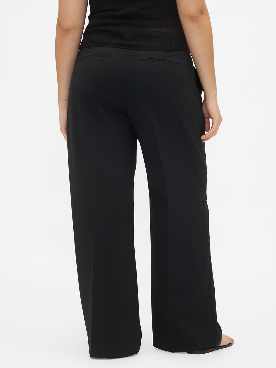 Black Stretch Wide-Leg Trousers_6