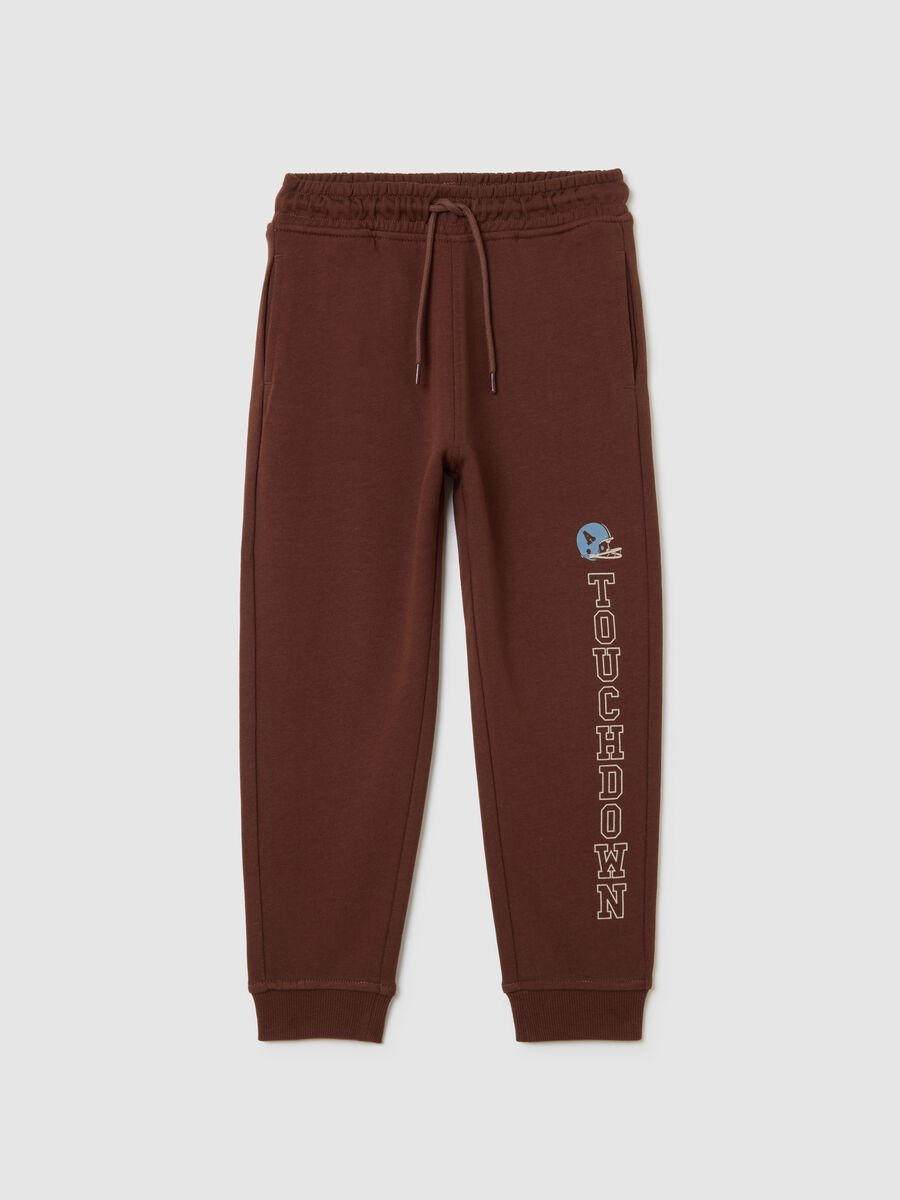 Kids' Brown Regular Fit Pure Cotton Joggers_0