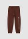 Kids' Brown Regular Fit Pure Cotton Joggers_0