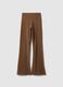 Brown flare leggings in stretch cotton_4
