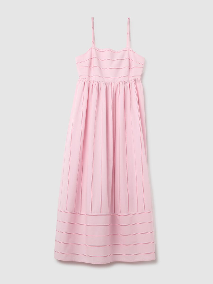 Women's long pink pure cotton dress, regular fit_4