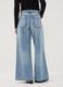Light blue pure cotton super wide-leg jeans_3