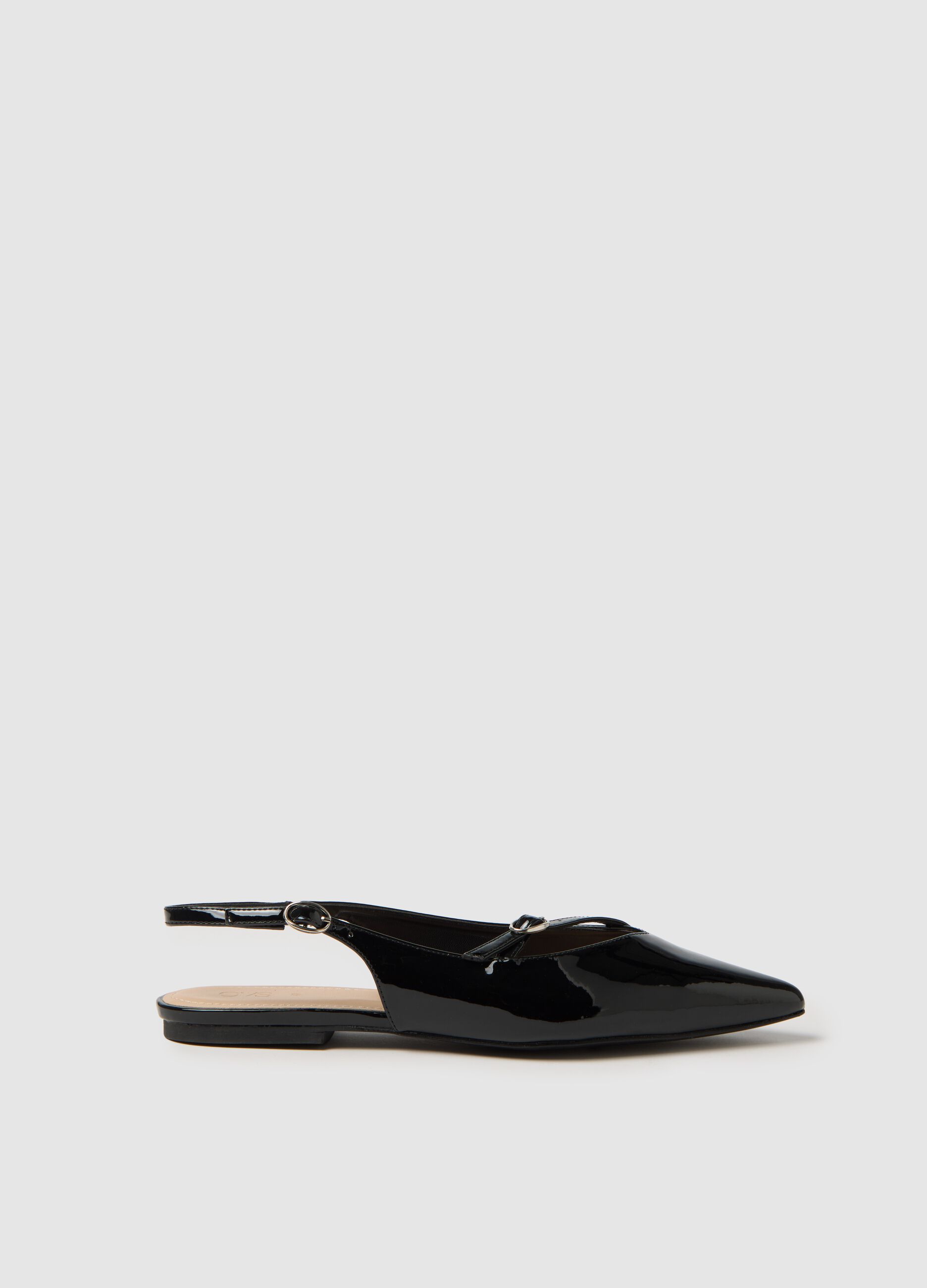 Black ballet flats in mixed materials Ovs