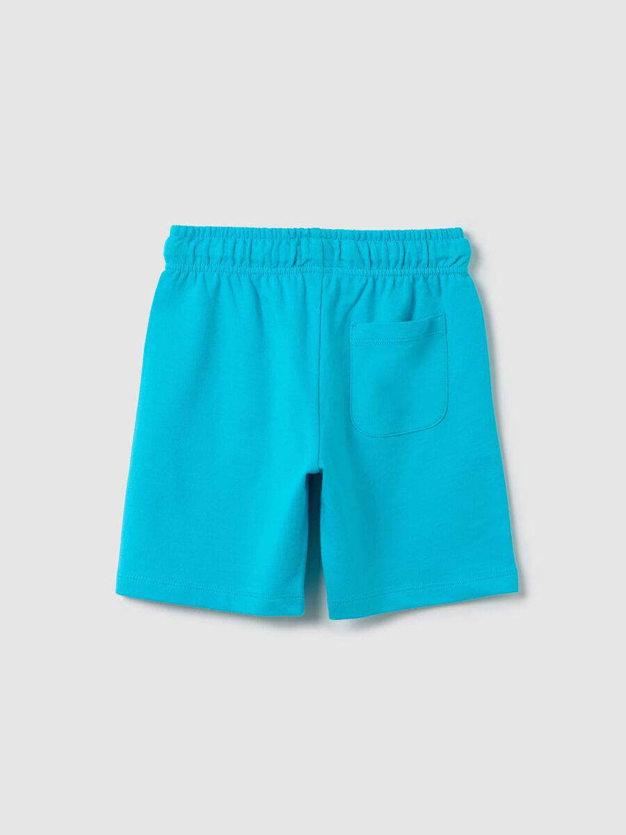 Turquoise shorts in organic cotton OVS Kids_1