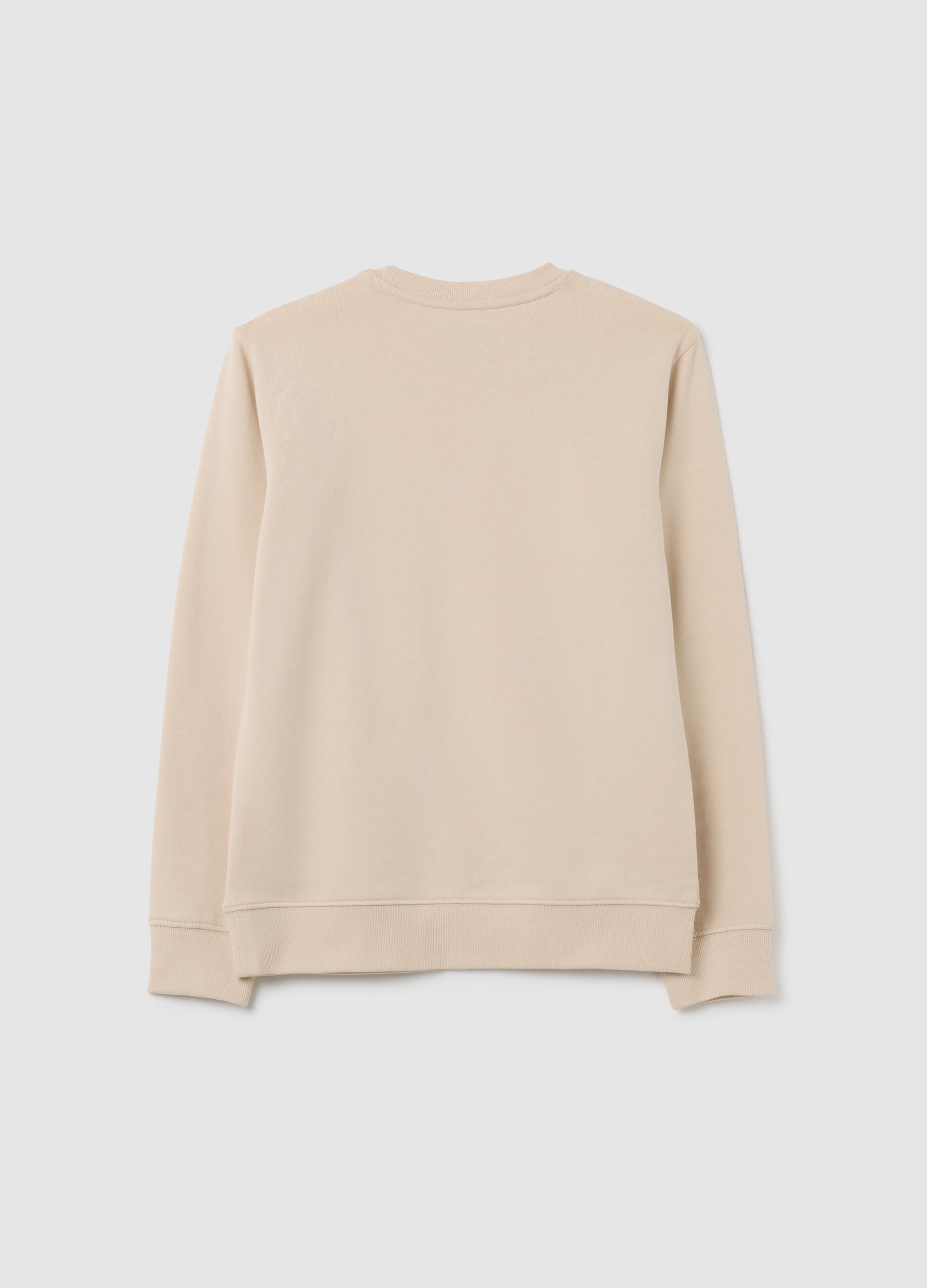 Boys' Beige Pure Cotton Sweatshirt - Regular Fit