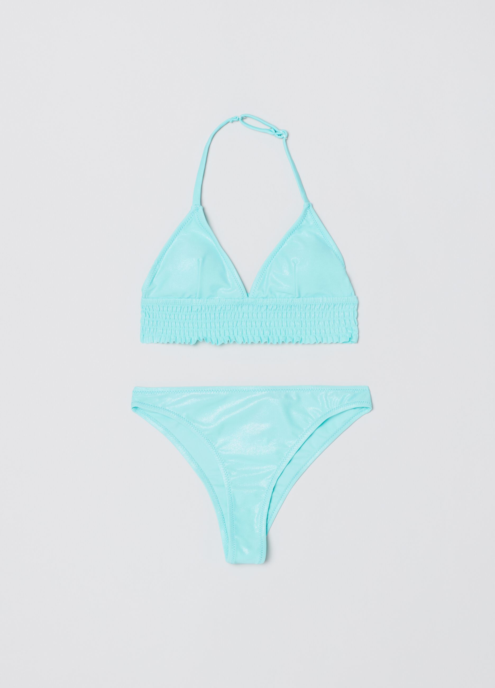Bikini in lurex con punto smock_0