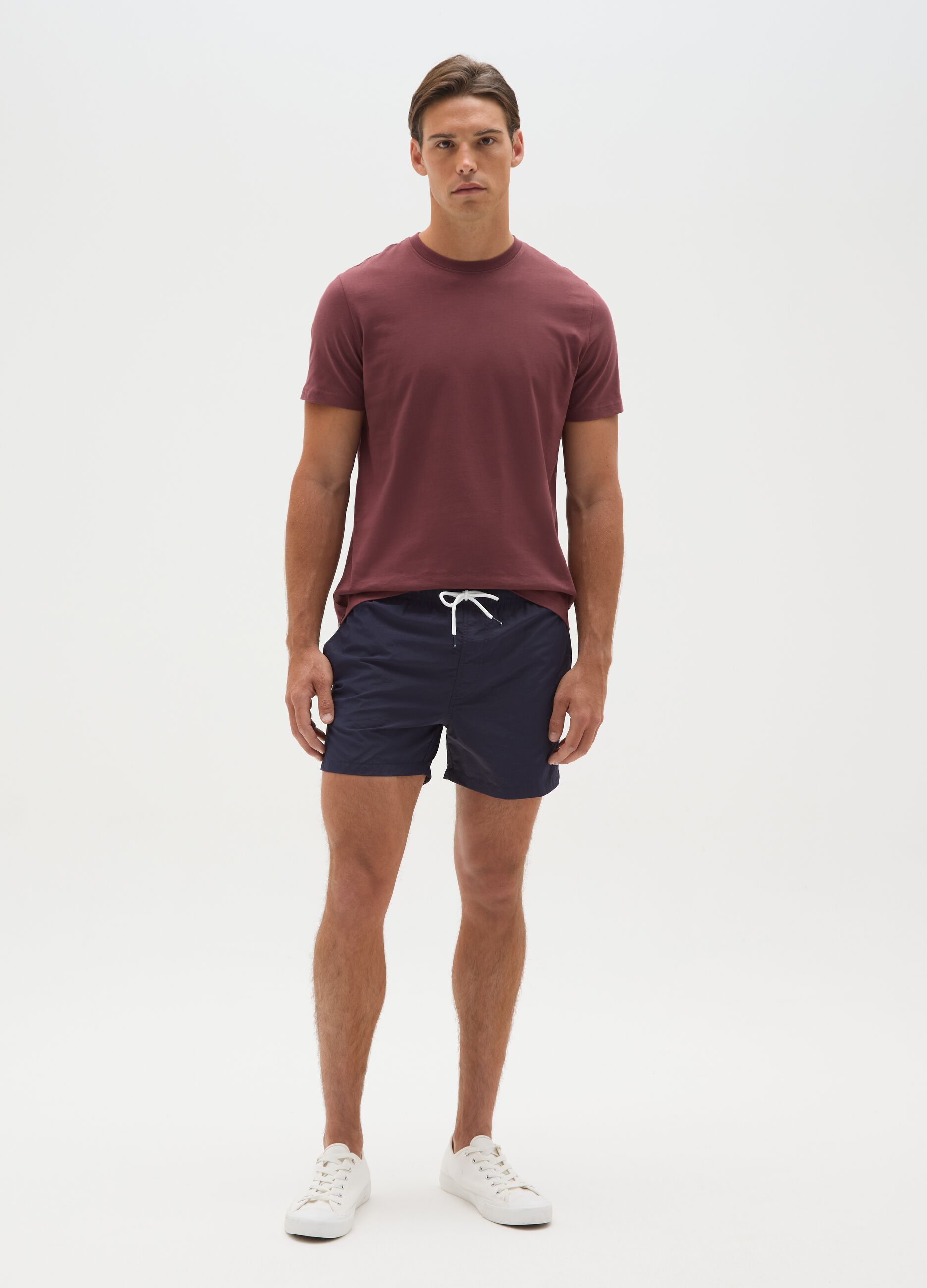 Costume da bagno da uomo blu regular fit con tasca