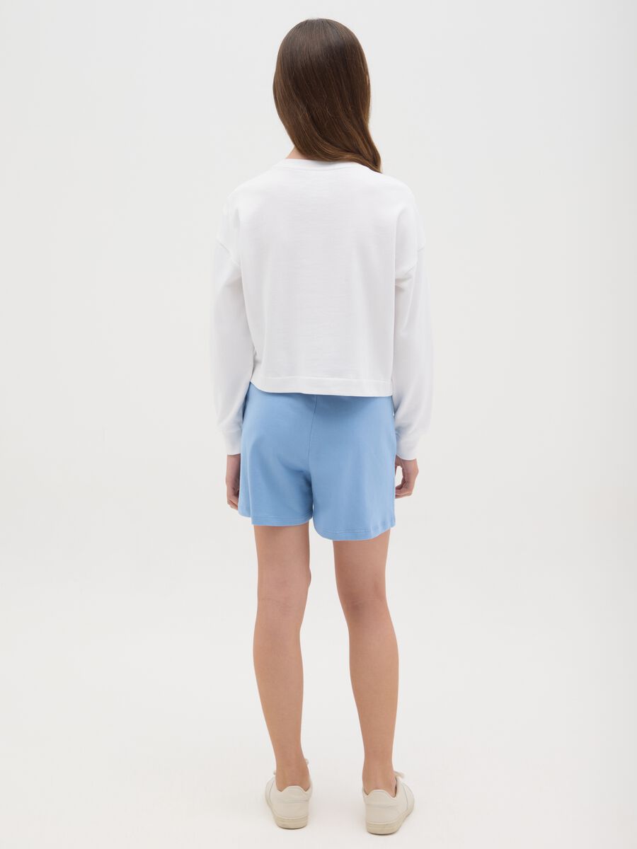 Girls' short in organic cotton, blue_1