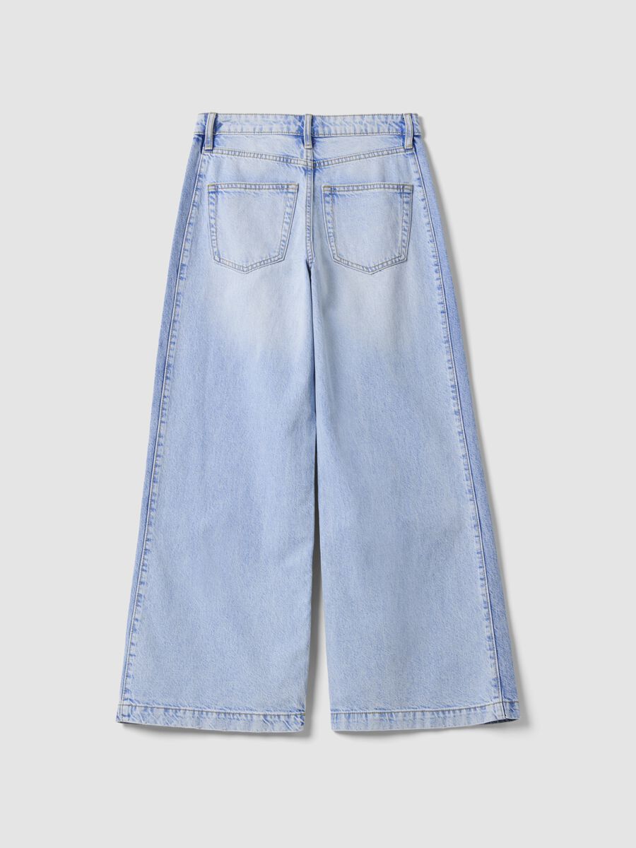 Jeans azzurri wide leg in puro cotone_6