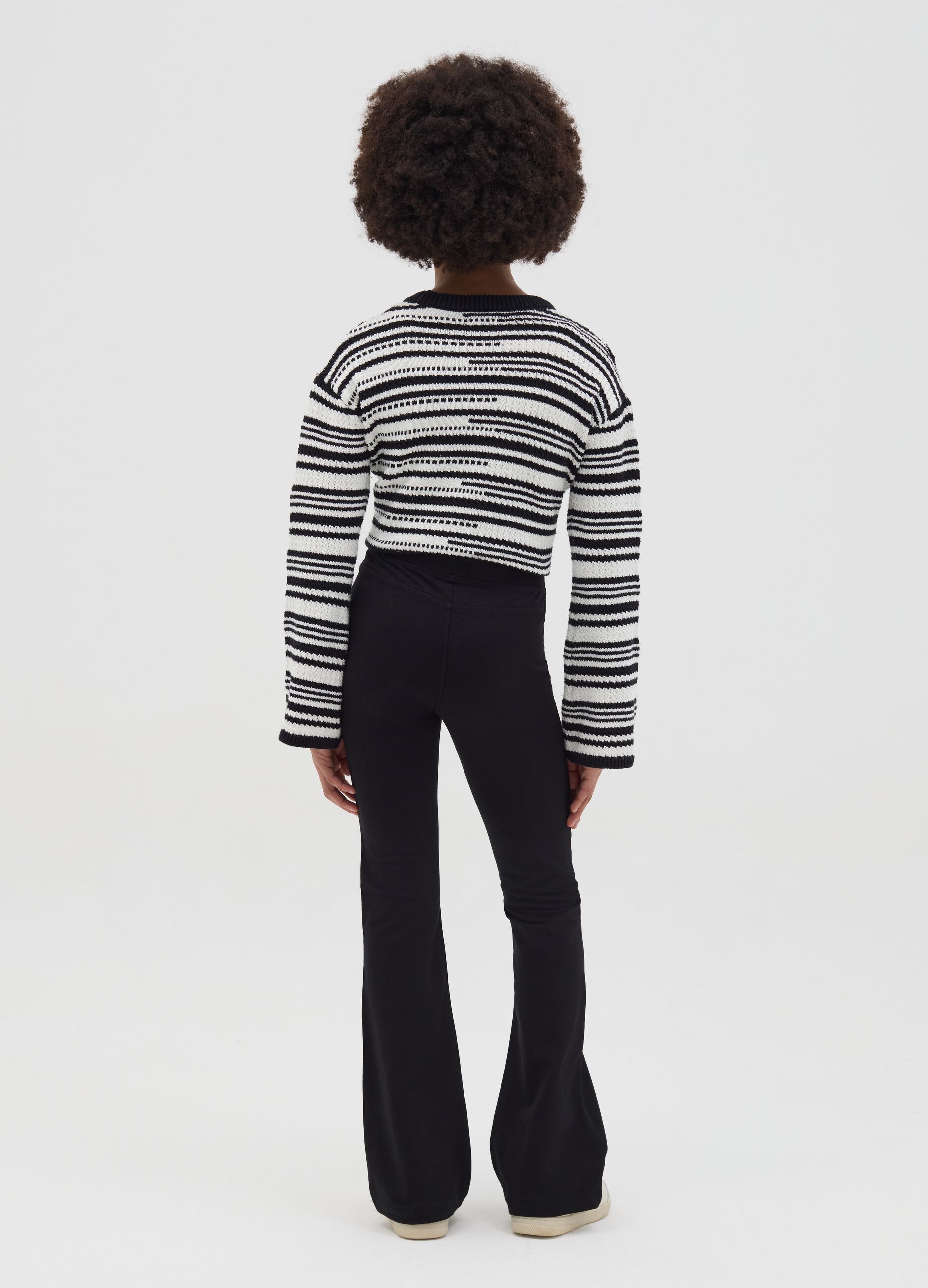 Flare-fit treggings in stretch cotton