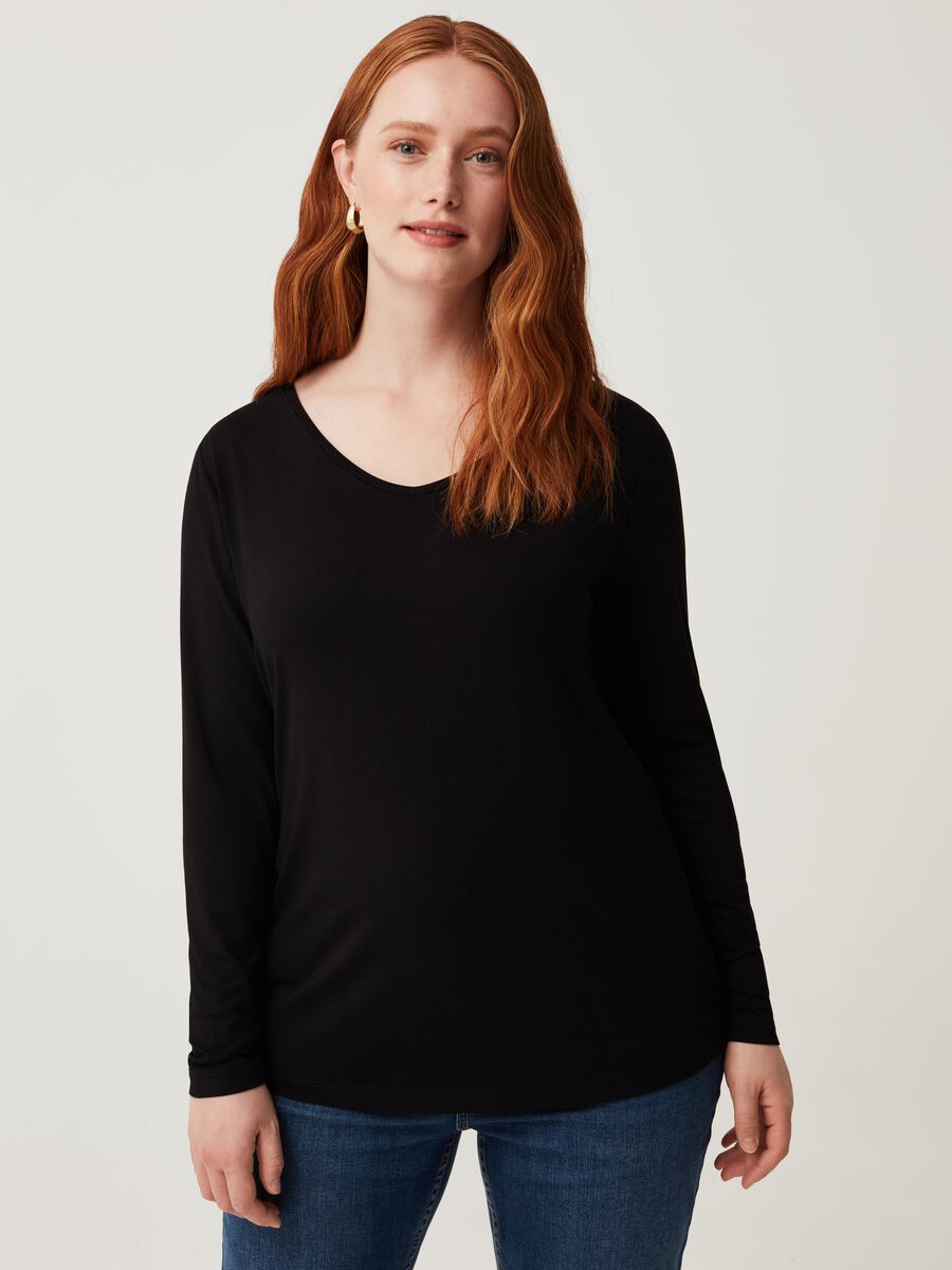 T-shirt a maniche lunghe Curvy MYA_1