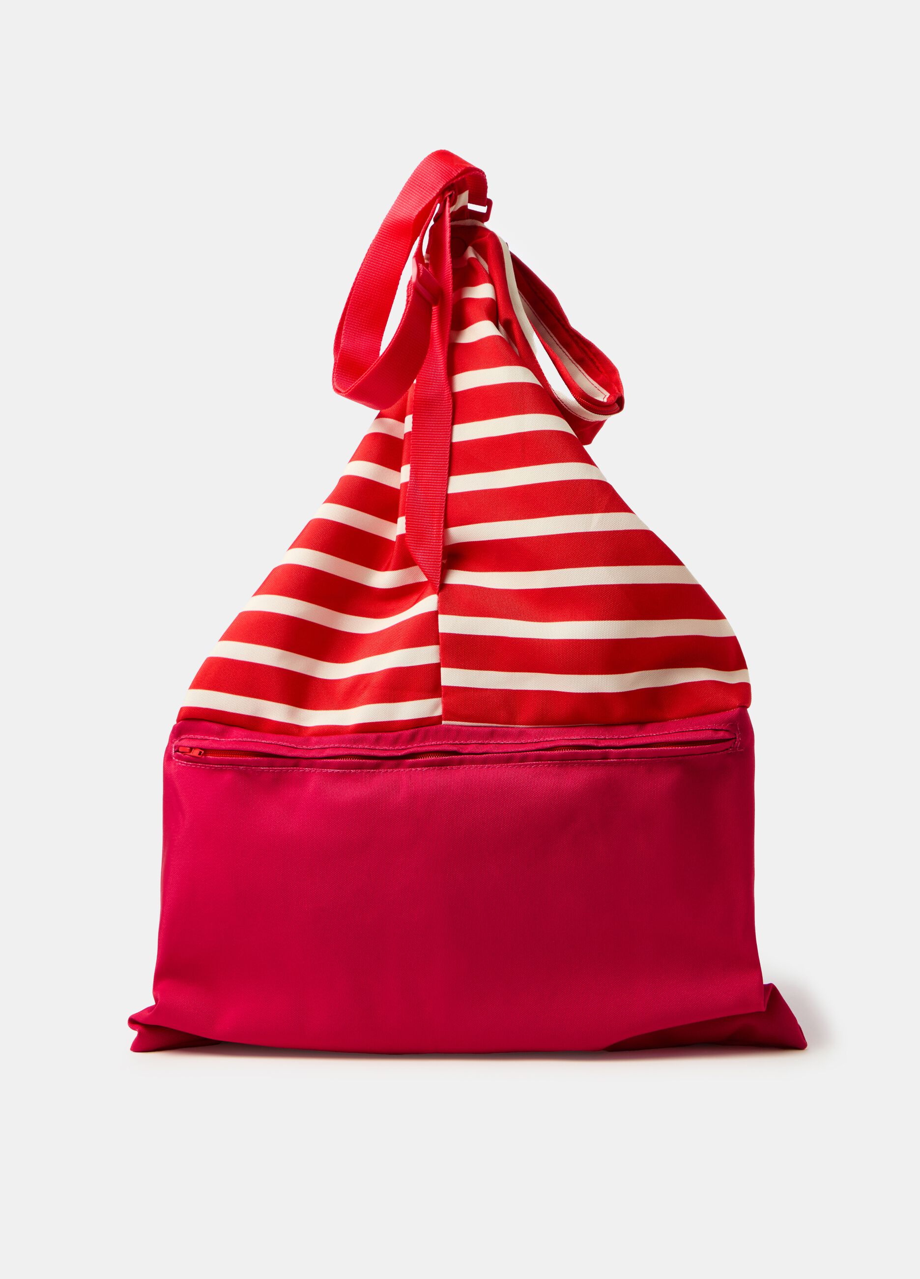 Pillow bag in tela a righe