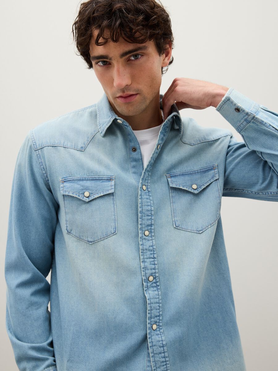 Sky Blue Pure Cotton Shirt Regular Fit_0