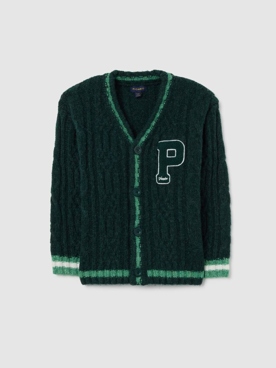 Child's Green Wool-Blend Cardigan with Buttons_4