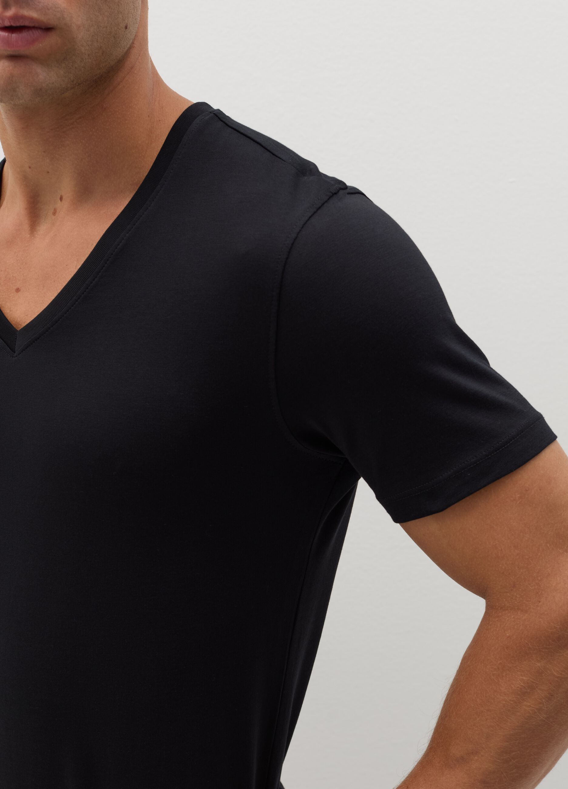 Two-pack undershirts with V neck