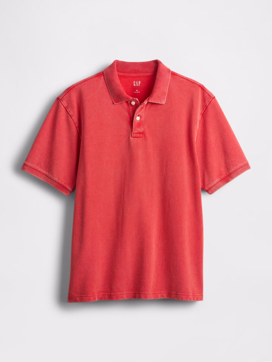 Polo shirt with short sleeves in cotton_4