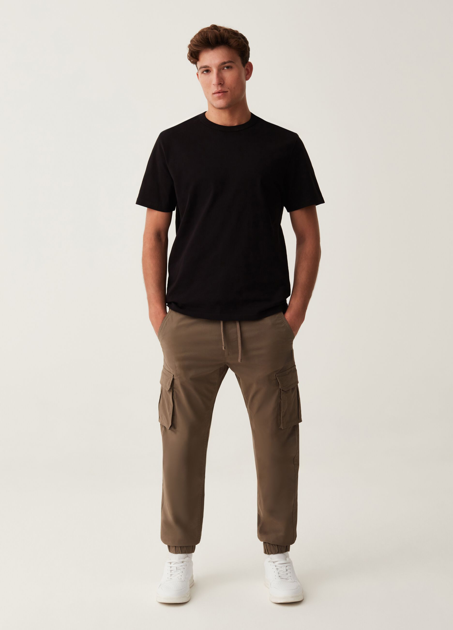 Pantalone cargo con coulisse_0