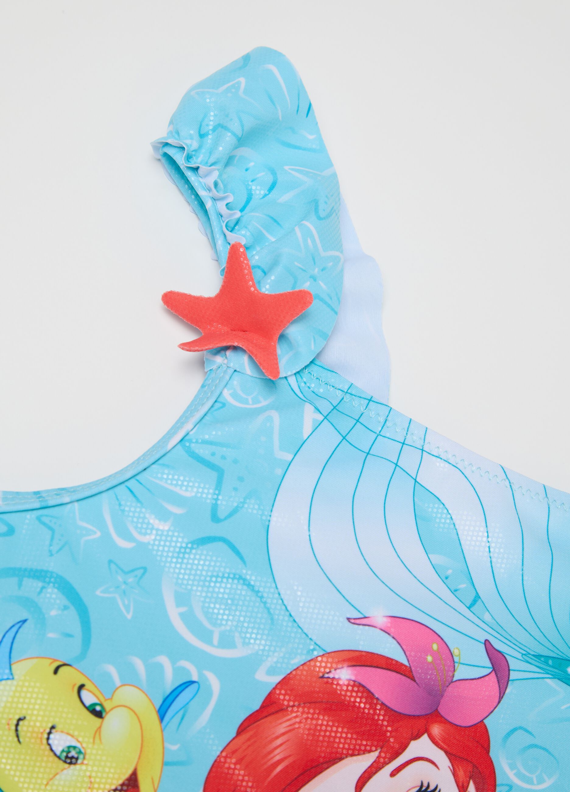 Girls’ swimsuit in multicoloured stretch fabric