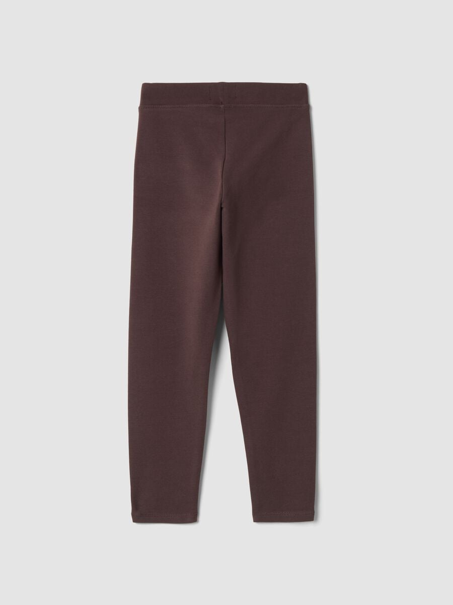 Leggings marroni in cotone organico elasticizzato skinny fit_1