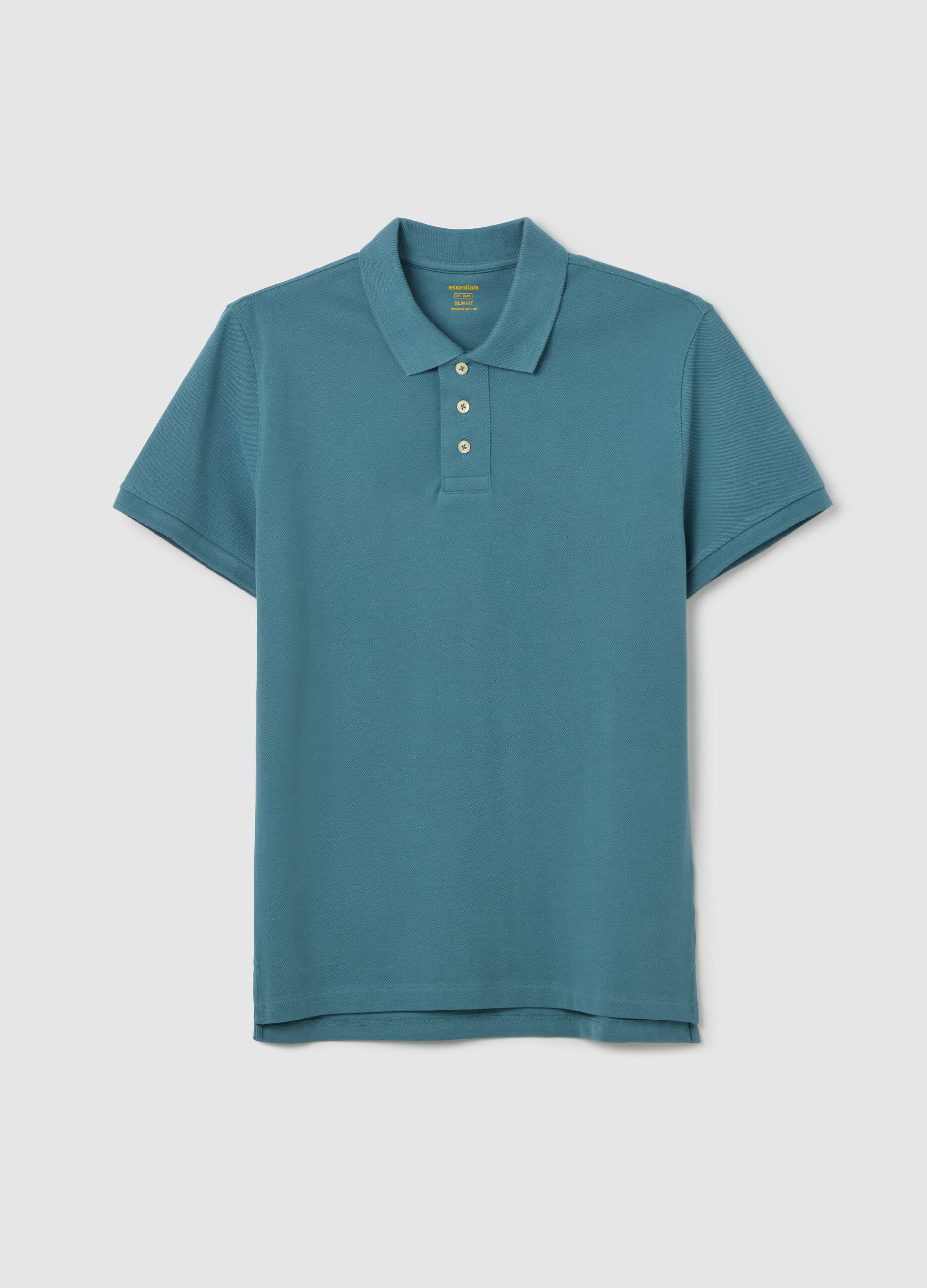 Slim Blue Cotton Polo