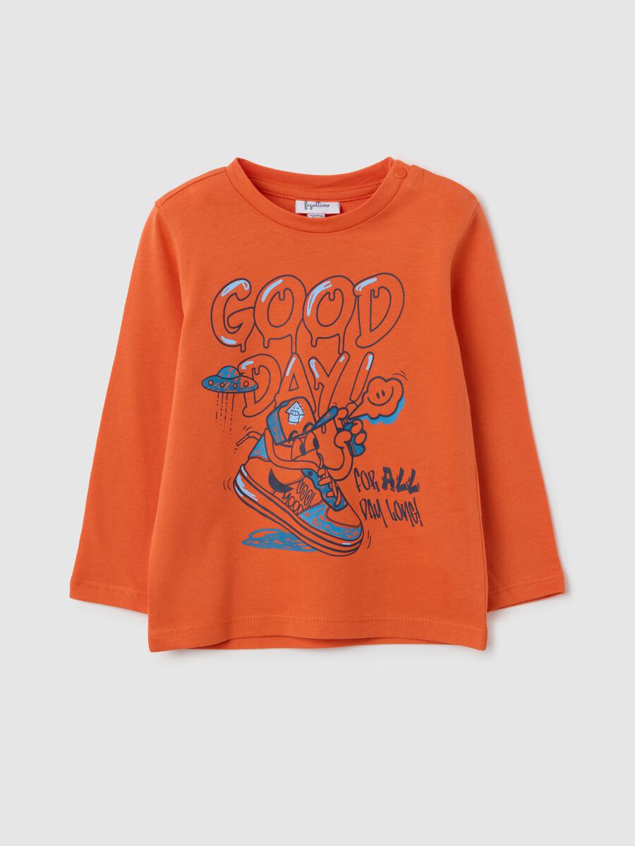 Orange regular fit pure cotton children's jumper_0