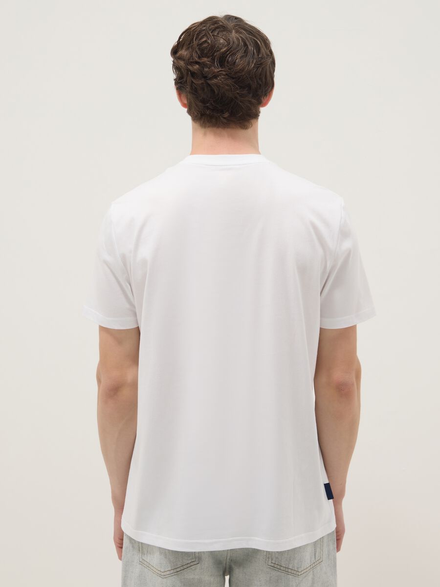 White pure cotton T-shirt with graphic print, regular fit_3